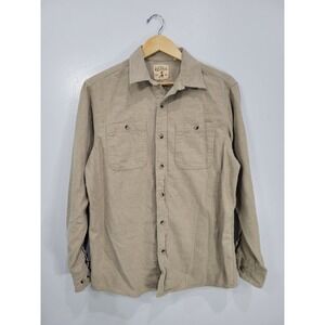 Red Head Brand Co Mens Tan Heathered Long Sleeve Button Down Work Shirt Medium